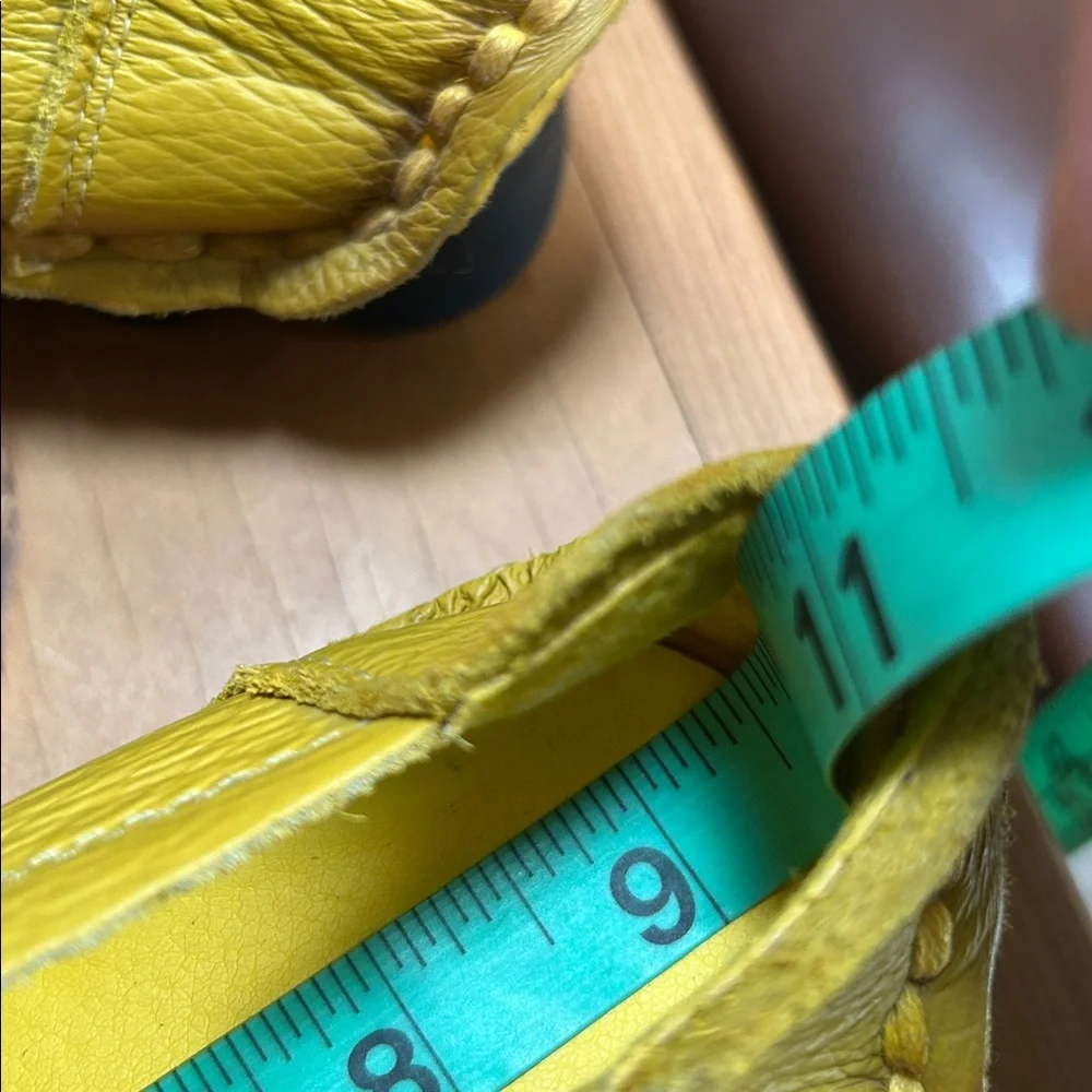 Socofy Women’s Leather Flex Slip On Floral Shoes size 8 - Yellow and Green - Picture 11 of 13